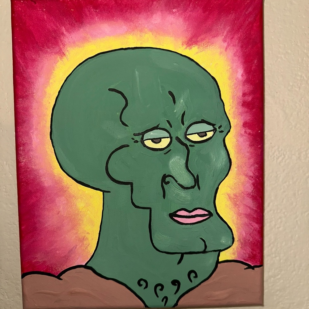 Fancy squidward painting